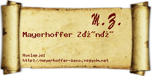Mayerhoffer Zénó névjegykártya